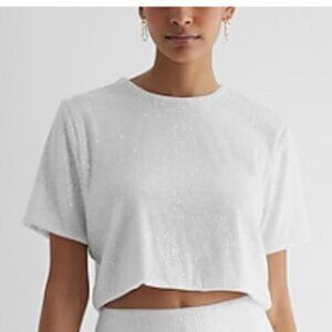 EXPRESS XL Sequin crop top